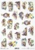papel de decoupage de arroz Pascua, violetas, conejitos*Reis Decoupage Papier Ostern, Veilchen, Hasen*Пасха, фиалки, кролики